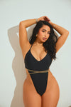 Courtney Chain 1 Piece Swimsuit - Black