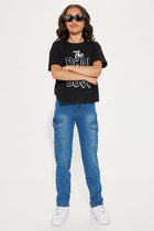 Mini The Best Cargo Denim Jeans - Medium Wash