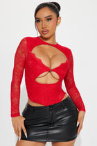 Sweet Thing Lace Corset Top - Red