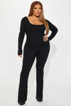 Ava Flare Shapewear Jumpsuit - Black