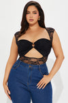 Eye Candy Cut Out Lace Top - Black