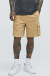 Twill Volley Cargo Shorts - Khaki