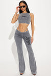 Fiery Angel Washed Flared Pant - Grey