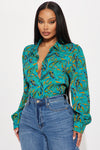 Belize Printed Shirt - Teal/combo