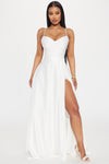 Satin Love Gown - White