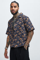 Raven Textured Shirt - Brown/combo