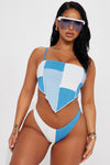 Emmy Tank Top 2 Piece Bikini - White/Blue