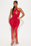 Dalia Ruffle Maxi Dress - Red