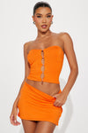 Gemma Micro Mini Skirt Set - Orange