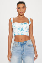 Time To Grow Floral Corset Top - Ivory/combo