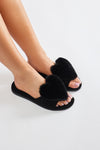 Arylee Heart Slippers - Black