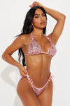 Know What I want Sequin Crystal 2 Piece Bikini - Pink