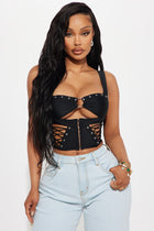 Attention On Me Corset Top - Black