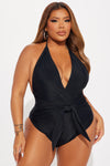 Sand In My Toes Tie 1 Piece Swimsuit - Black