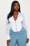 Secret's Out Mesh Corset Top - White