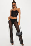 Love At First Sight Mesh Flare Pant - Black