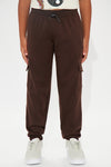 Mini Fleece Cargo Joggers - Chocolate