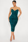 Sahara Sequin Midi Dress - Emerald