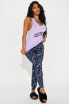 Anti-Social Butterfly PJ Jogger Set - Black/Purple