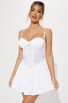 Alina Mesh Mini Dress - White