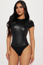 Cori PU Bodysuit - Black