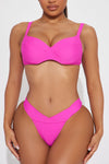 Capri Underwire 2 Piece Bikini - Hot Pink