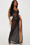 Fly Me Out Coverup Dress - Black