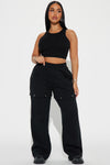 Double Trouble Convertible Lounge Pant - Black