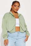 A Flight Away Lounge Zip Up Jacket - Sage