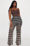 Sun Dance Crochet Flare Pant - Grey/combo