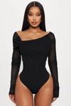 Odessa One Shoulder Bodysuit - Black