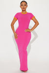 Loren Snatched Maxi Dress - Fuchsia/combo