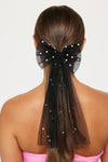 I Adore You Bow Hair Clip - Black