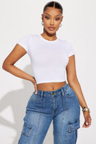 Judia Crew Neck Top - White