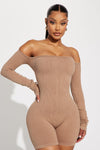 Lucia Seamless Romper - Mocha