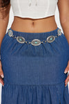 Ready For The Ride Chain Belt - Silver/Blue