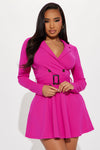 Bossy Babe Blazer Mini Dress - Fuchsia