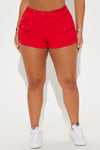 Fall For You Cargo Short - Red