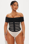 Monica Bandage Off Shoulder Bodysuit - Black/combo