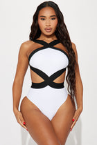 Isabel 1 Piece Swimsuit - White/Black