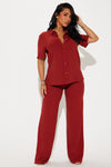 Makenzie Short Sleeve Pant Set - Rust