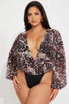 Monique Leopard Bodysuit - Black/combo