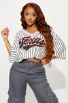 Bigger In Texas Striped Jersey Tee - White