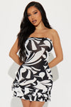 Enchanted Garden Micro Mini Dress - Black/White