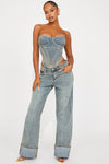 It's Clear To See Tinted Stretch Straight Leg Jeans - Vintage Wash