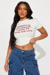 Ruin His Life Crew Neck Tee - Ivory