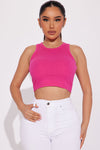 Cara Ribbed Tank - Fuchsia