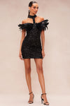 Tinsley Sequin Mini Dress - Black