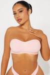 Chill Vibe Seamless Lace Bandeau Bralette - Pink