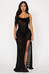 Erin Corset Maxi Dress - Black